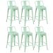 Kit 6 banquetas médias Iron Tolix com encosto 66 cm Verde Claro