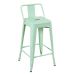 Kit 6 banquetas médias Iron Tolix com encosto 66 cm Verde Claro