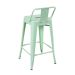 Kit 6 banquetas médias Iron Tolix com encosto 66 cm Verde Claro