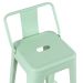 Kit 6 banquetas médias Iron Tolix com encosto 66 cm Verde Claro