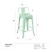 Kit 6 banquetas médias Iron Tolix com encosto 66 cm Verde Claro