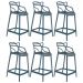 Kit 6 banquetas médias Masters Allegra 66 cm Azul petróleo