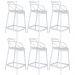 Kit 6 banquetas médias Masters Allegra 66 cm Branco