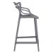 Kit 6 banquetas médias Masters Allegra 66 cm Cinza escuro