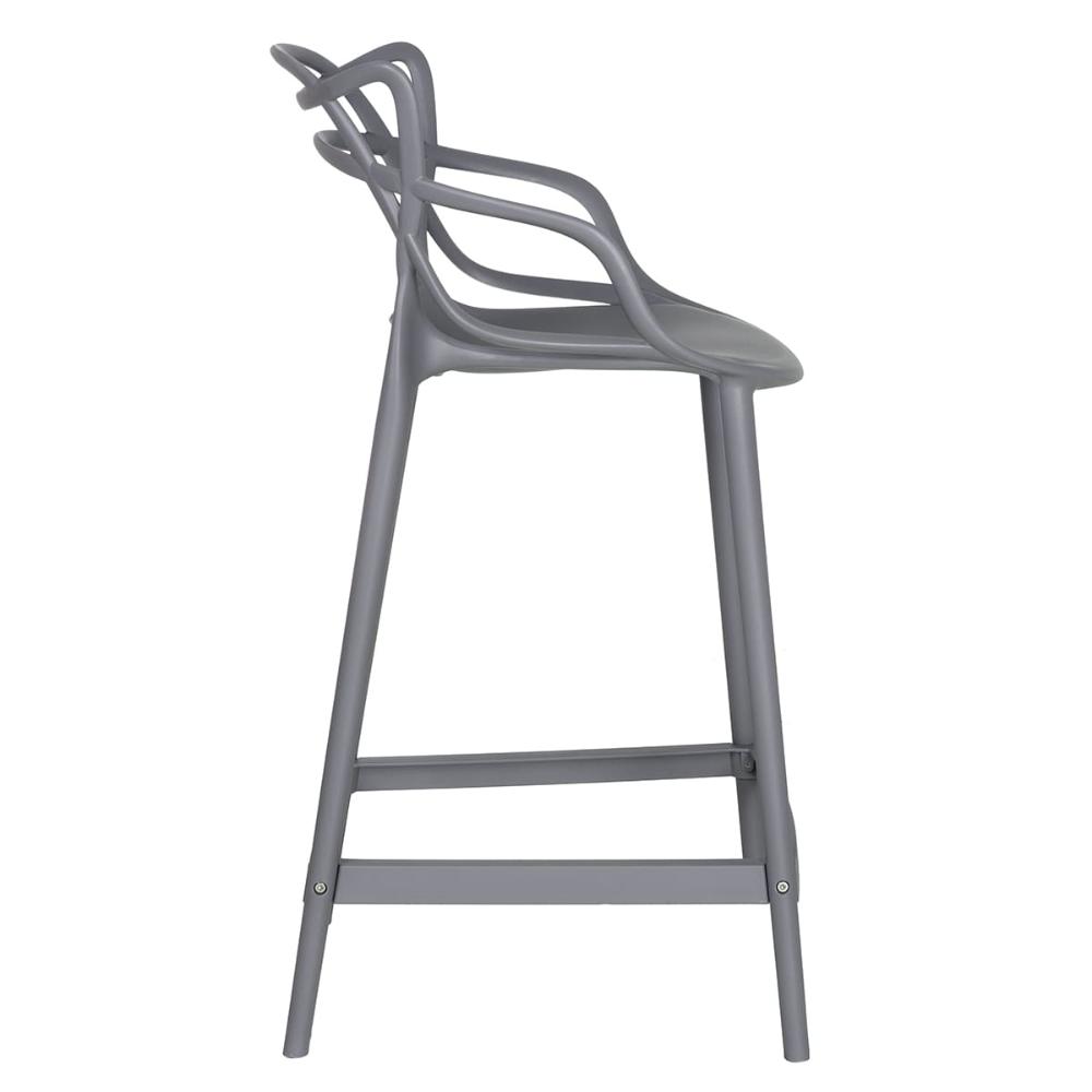 Kit 6 banquetas médias Masters Allegra 66 cm Cinza escuro