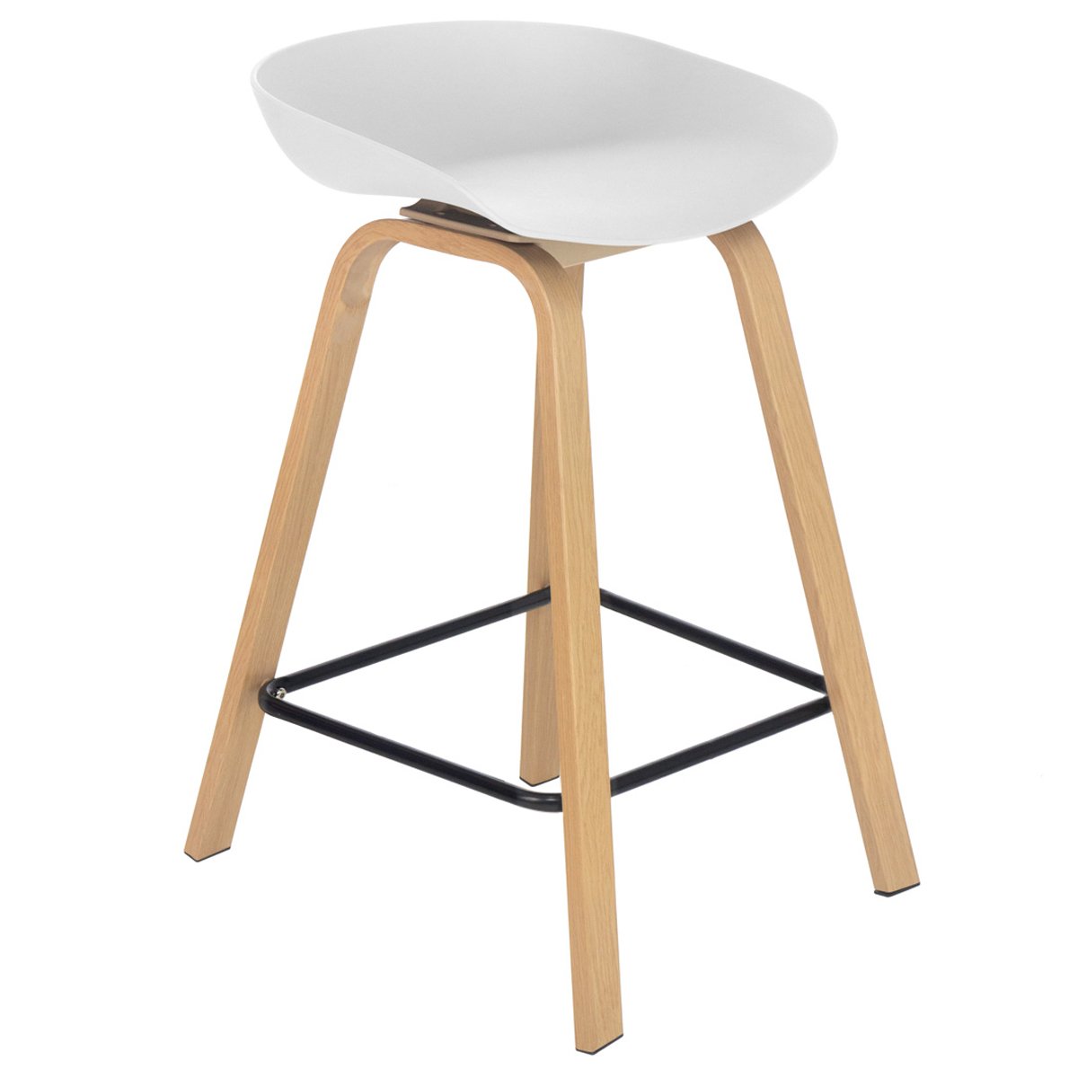 Kit 6 banquetas médias bancada cozinha Cassia BD 66 cm Branco