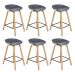 Kit 6 banquetas médias bancada cozinha Cassia BD 66 cm Cinza Escuro