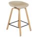 Kit 6 banquetas médias bancada cozinha Cassia BD 66 cm Nude