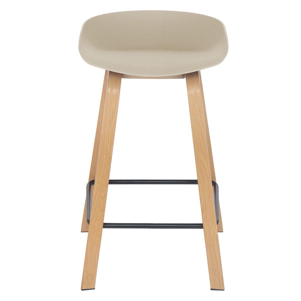 Kit 6 banquetas médias bancada cozinha Cassia BD 66 cm Nude