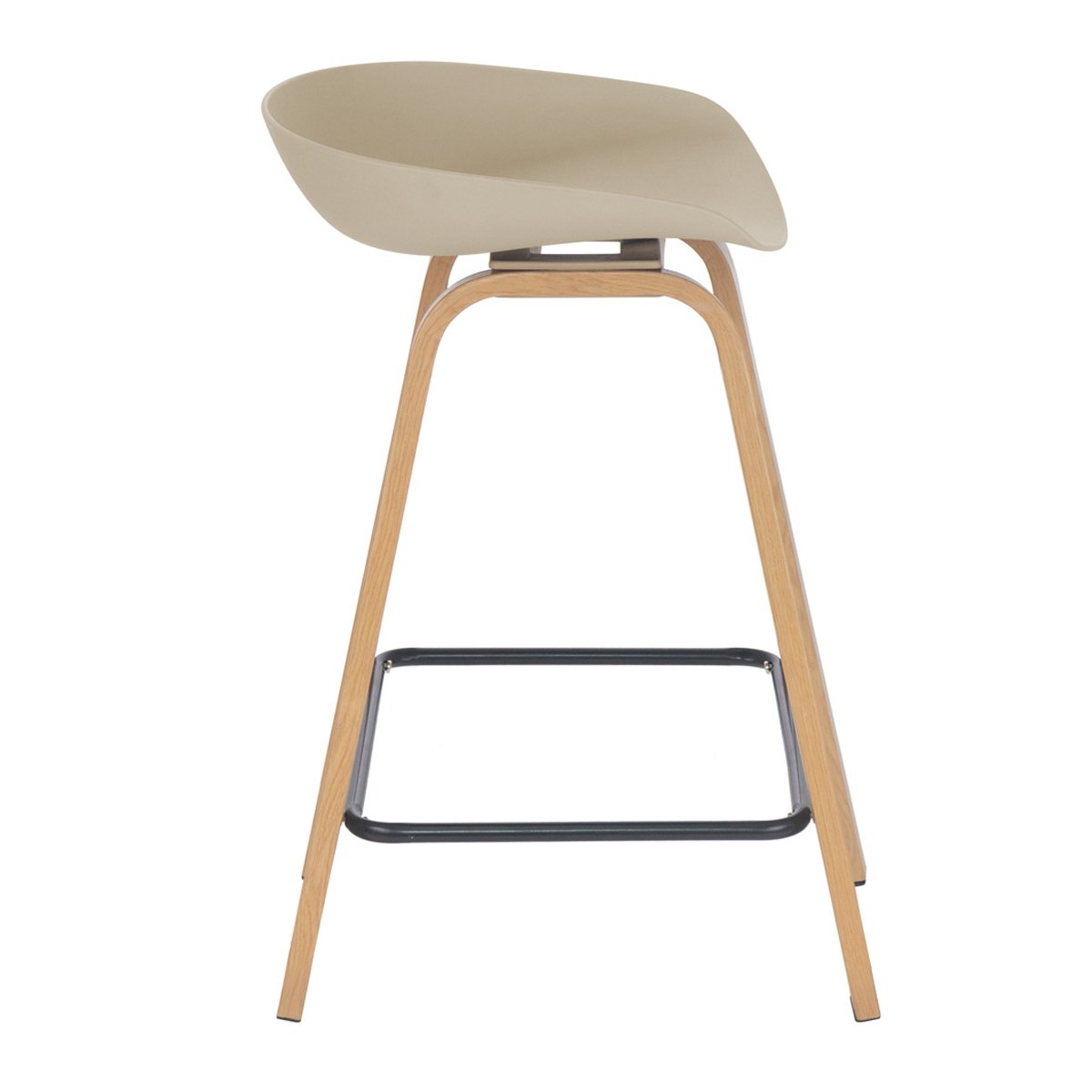 Kit 6 banquetas médias bancada cozinha Cassia BD 66 cm Nude