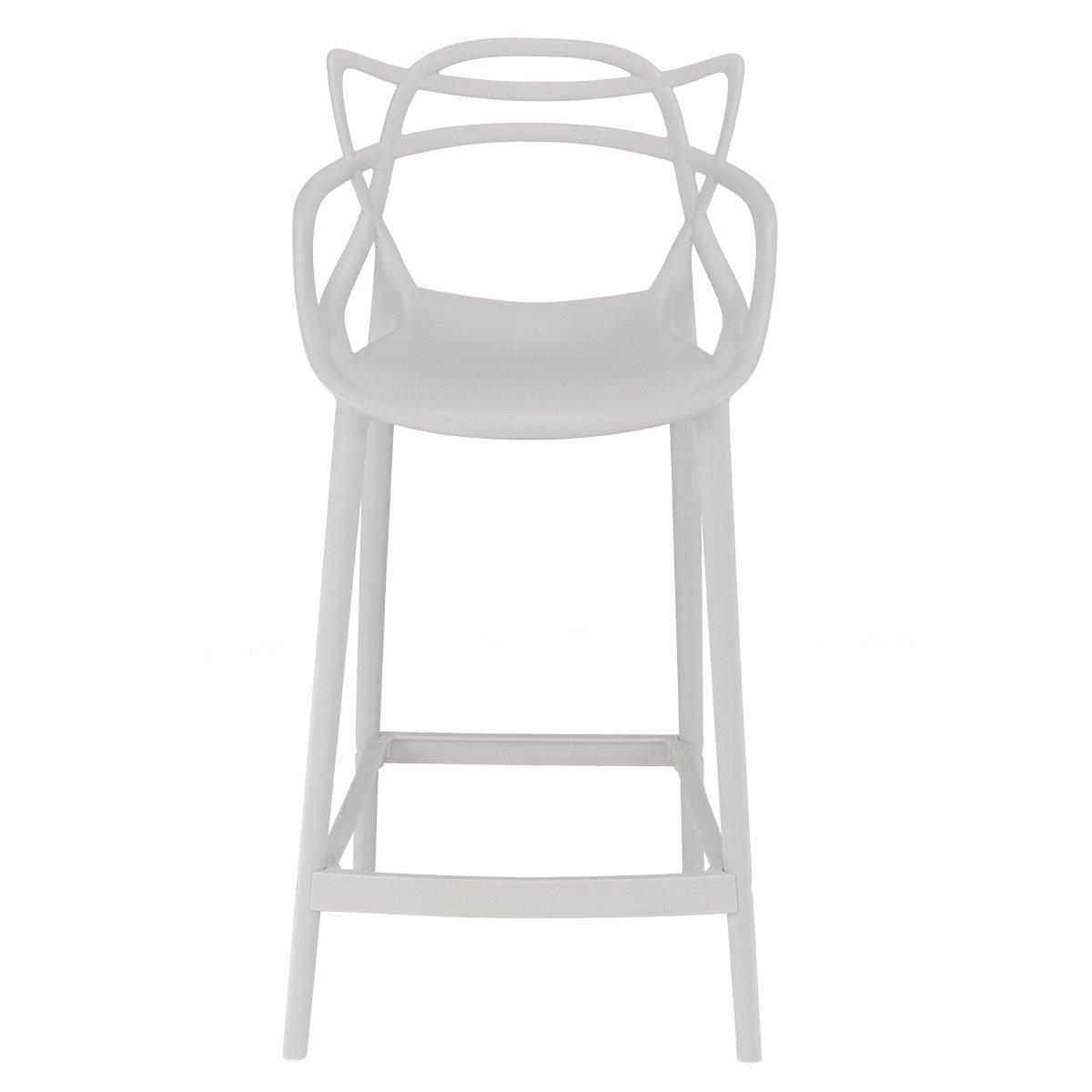 Kit 6 banquetas médias bancada cozinha Masters Allegra 66 cm Cinza Claro