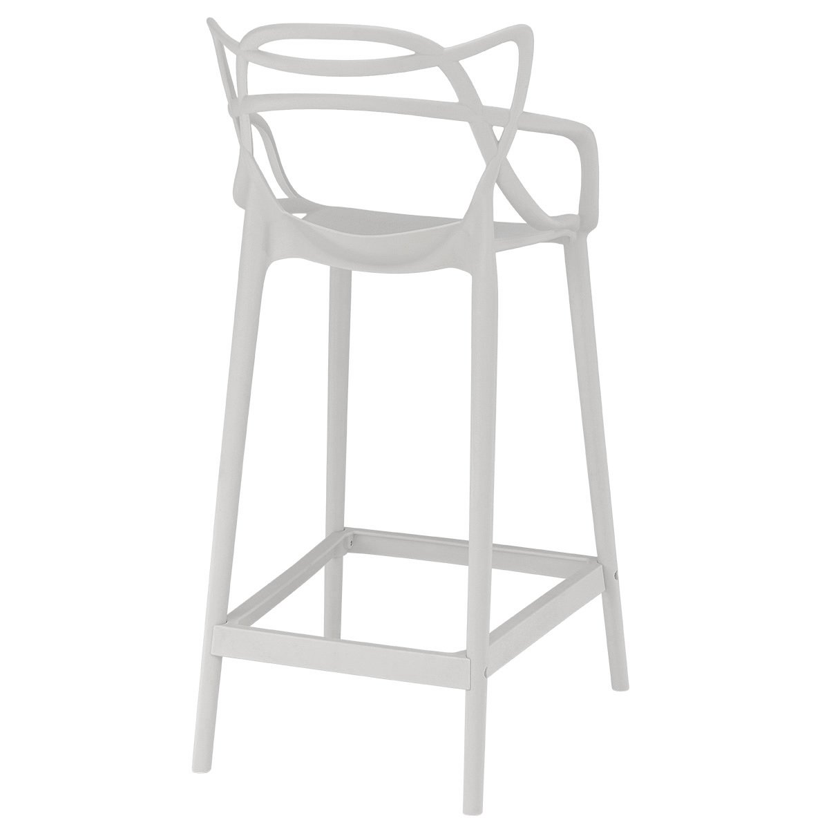Kit 6 banquetas médias bancada cozinha Masters Allegra 66 cm Cinza Claro