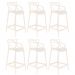 Kit 6 banquetas médias bancada cozinha Masters Allegra 66 cm Creme