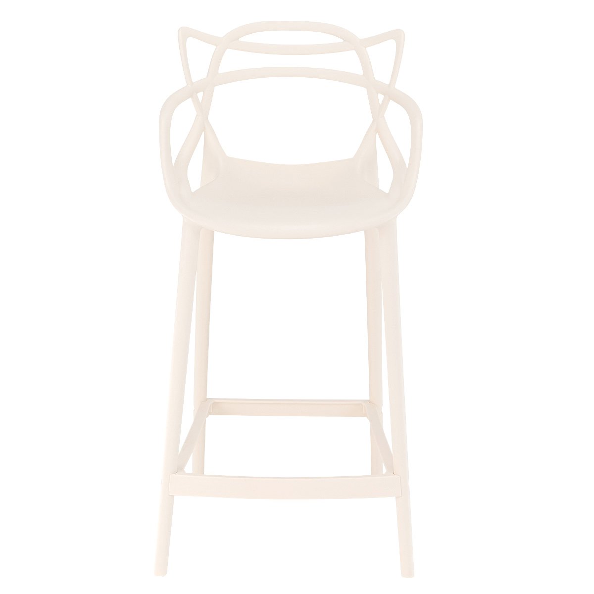 Kit 6 banquetas médias bancada cozinha Masters Allegra 66 cm Creme