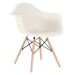 Kit 6 cadeiras Charles Eames Eiffel DAW com pés de madeira clara Creme