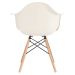Kit 6 cadeiras Charles Eames Eiffel DAW com pés de madeira clara Creme