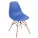 Kit 6 cadeiras Charles Eames Eiffel DSW com pés de madeira clara Azul-escuro