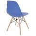 Kit 6 cadeiras Charles Eames Eiffel DSW com pés de madeira clara Azul-escuro