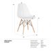 Kit 6 cadeiras Charles Eames Eiffel DSW com pés de madeira clara Azul-escuro