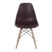Kit 6 cadeiras Charles Eames Eiffel DSW com pés de madeira clara Marrom - Assento nacional