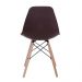 Kit 6 cadeiras Charles Eames Eiffel DSW com pés de madeira clara Marrom - Assento nacional