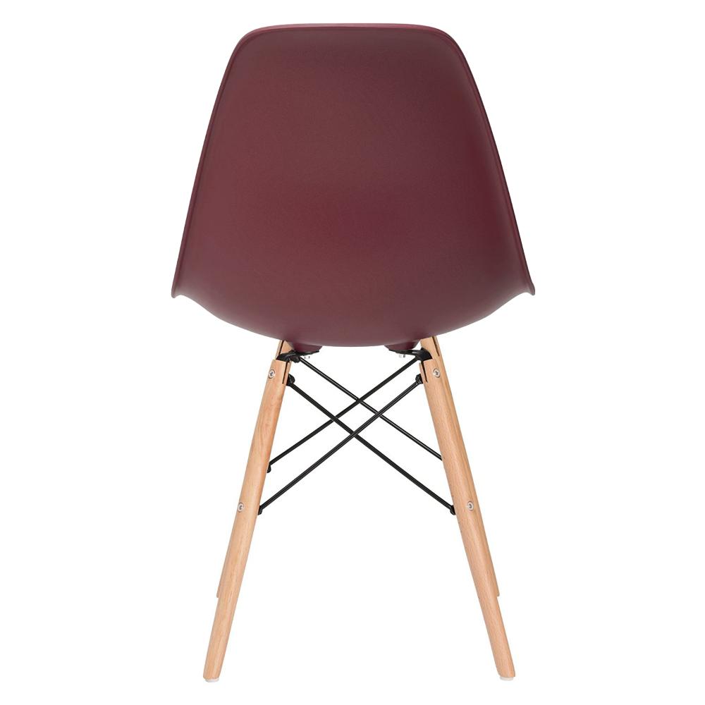 Kit 6 cadeiras Charles Eames Eiffel DSW com pés de madeira clara Marrom