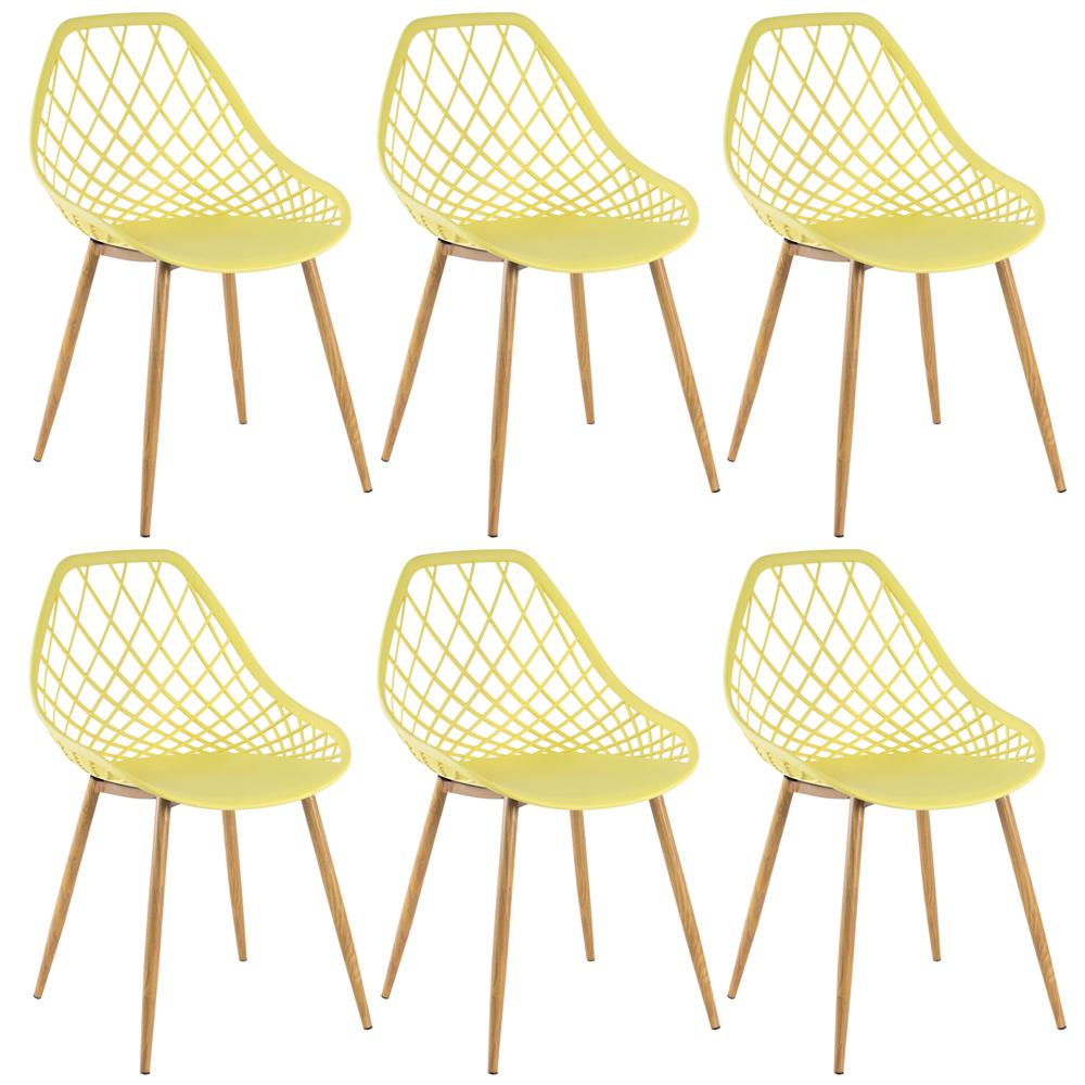 Kit 6 cadeiras Clarice Cleo Amarelo