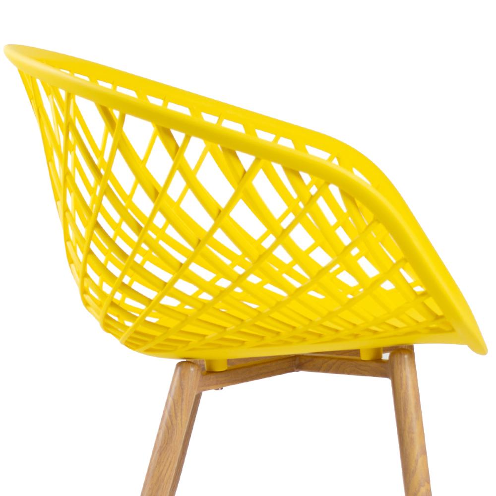 Kit 6 cadeiras Clarice Nest Sidera com apoio de braços Amarelo