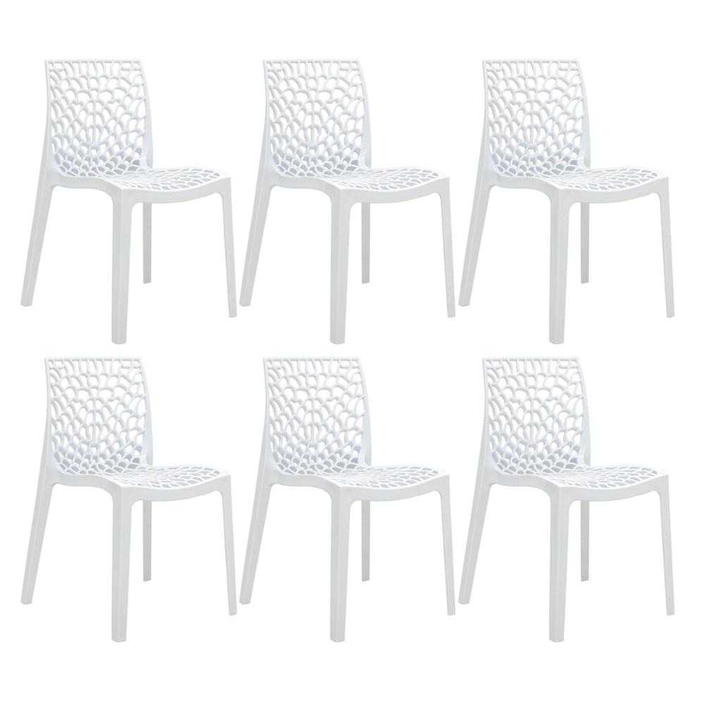 Kit 6 cadeiras Gruvyer Branco