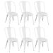 Kit 6 cadeiras Iron Tolix design indutrial jantar cozinha Branco