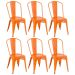 Kit 6 cadeiras Iron Tolix design indutrial jantar cozinha Laranja