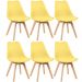 Kit 6 cadeiras Leda com assento estofado Amarelo
