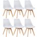 Kit 6 cadeiras Leda com assento estofado Branco