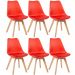 Kit 6 cadeiras Leda com assento estofado Vermelho