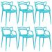 Kit 6 cadeiras Masters Allegra Azul Tiffany
