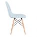 Kit 6 cadeiras estofadas Charles Eames Eiffel Botonê com pés de madeira clara Azul claro
