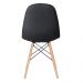 Kit 6 cadeiras estofadas Charles Eames Eiffel Botonê com pés de madeira clara Preto