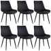 Kit 6 cadeiras estofadas design industrial Chicago Preto