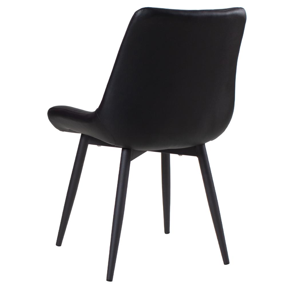 Kit 6 cadeiras estofadas design industrial Chicago Preto