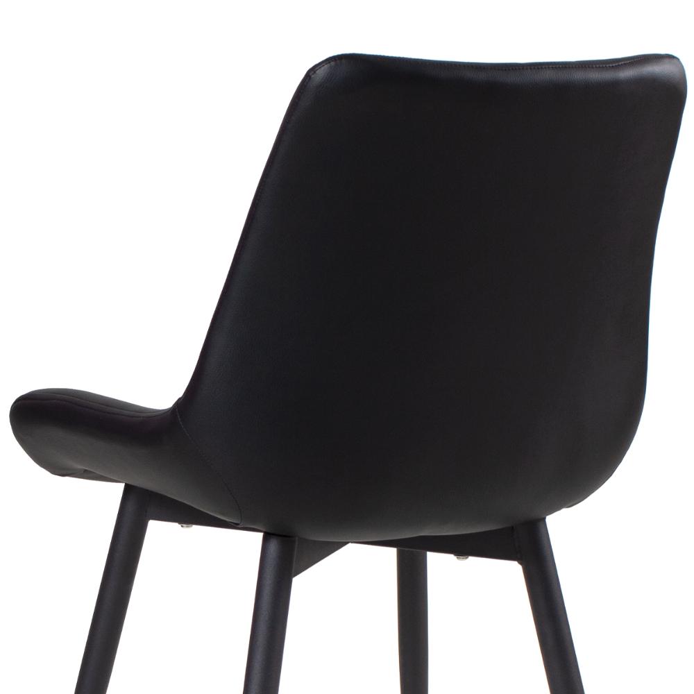 Kit 6 cadeiras estofadas design industrial Chicago Preto
