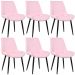 Kit 6 cadeiras estofadas design industrial Chicago Rosa claro