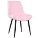 Kit 6 cadeiras estofadas design industrial Chicago Rosa claro
