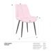 Kit 6 cadeiras estofadas design industrial Chicago Rosa claro
