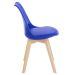 Kit 6 cadeiras jantar cozinha Leda Eames com assento estofado Azul Bic