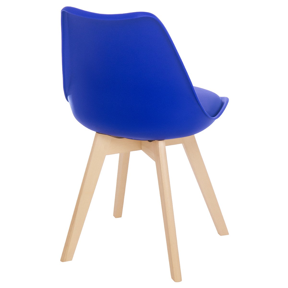 Kit 6 cadeiras jantar cozinha Leda Eames com assento estofado Azul Bic