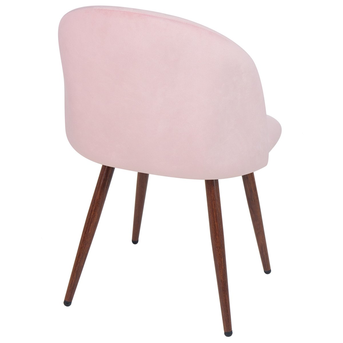 Kit 6 cadeiras jantar estofada Maite Sedona veludo Rosa light