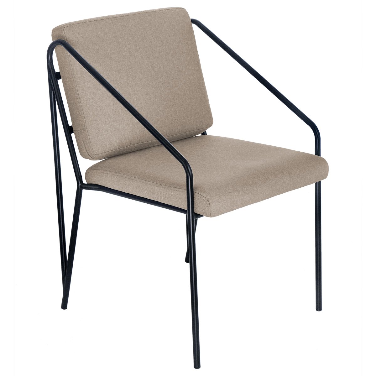 Kit 6 poltronas cadeiras estofada Bergen nórdico escandinavo Nude