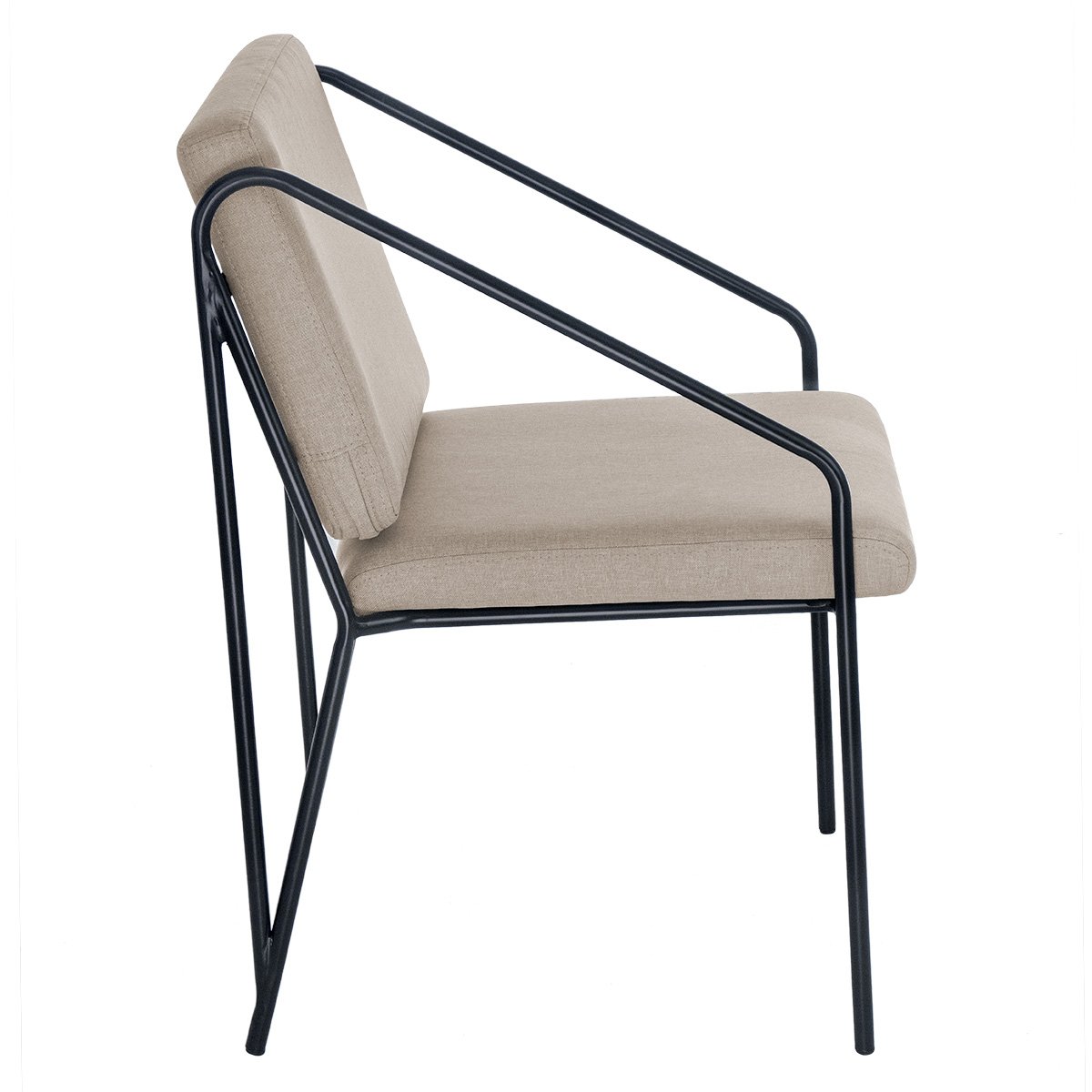 Kit 6 poltronas cadeiras estofada Bergen nórdico escandinavo Nude