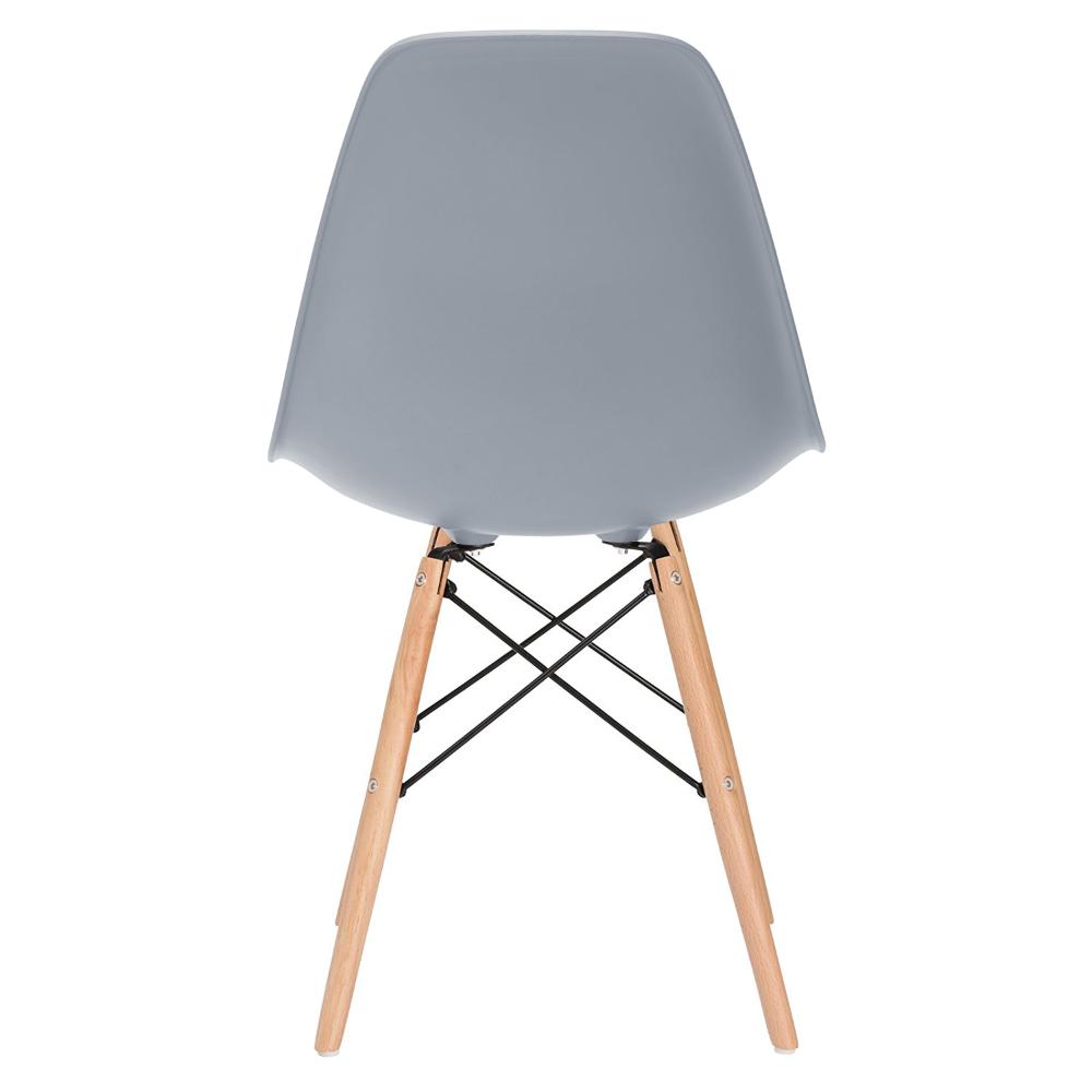 Kit 7 cadeiras Charles Eames Eiffel DSW com pés de madeira clara Cinza médio - Assento nacional - DESATIVADO