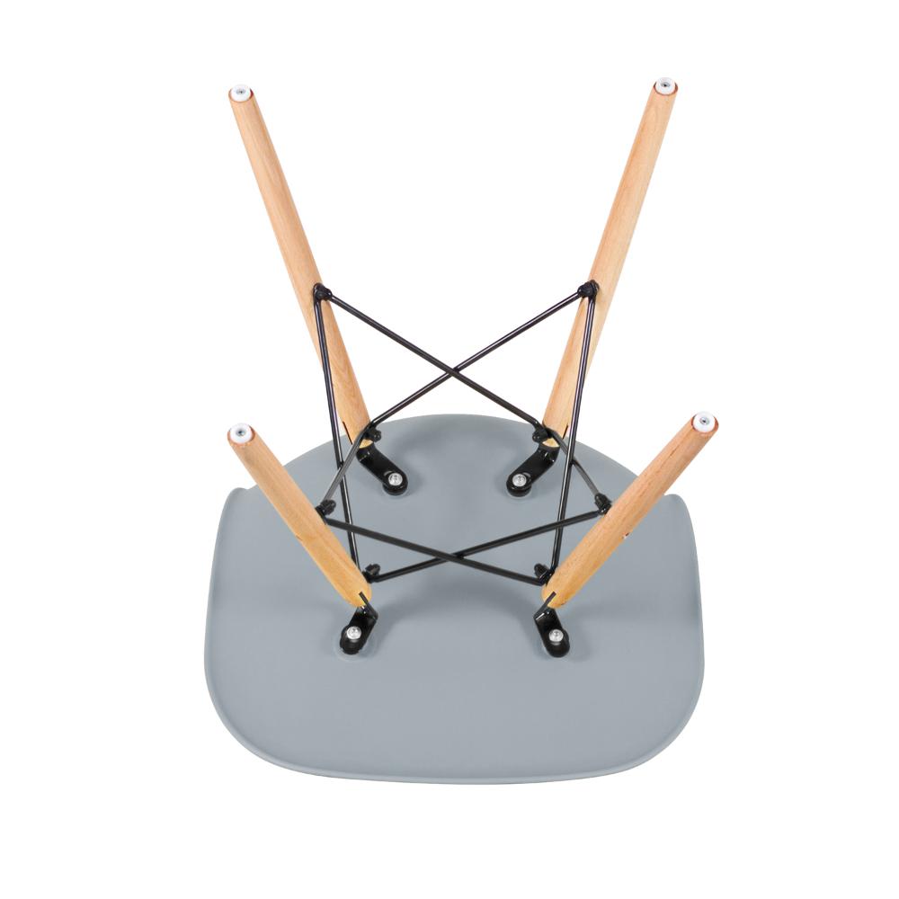 Kit 7 cadeiras Charles Eames Eiffel DSW com pés de madeira clara Cinza médio - Assento nacional - DESATIVADO